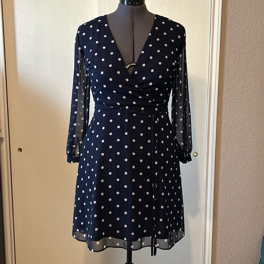 BR Navy polka dot dress